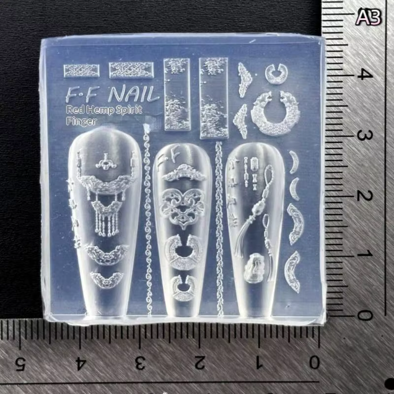 Moule en silicone 3D motif Danse du Lion de dessin animé pour nail art, décoration d'ongles, outil d