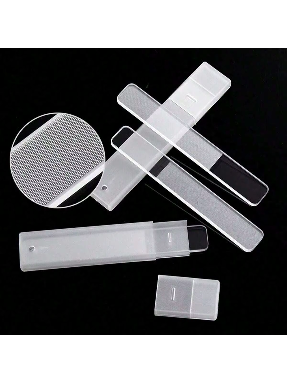 Limes à ongles en verre Nano, 3 pièces, ponçage professionnel, polissage, lime à ongles transparente