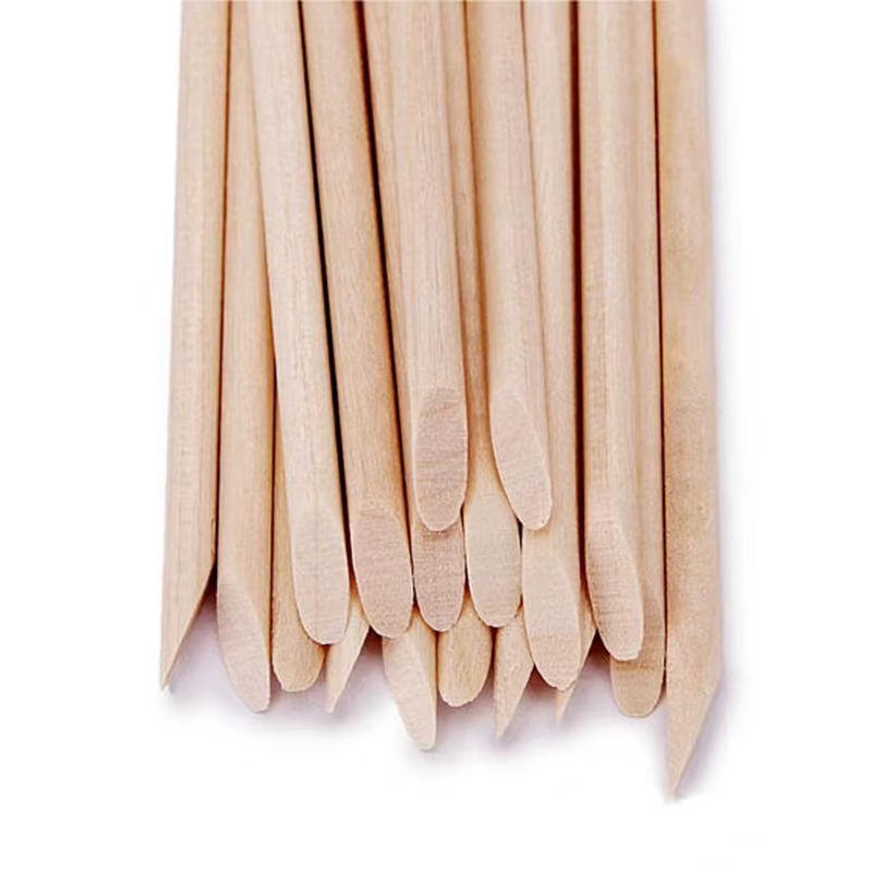 500/100 pièces bâtons de bois Orange pour ongles en vrac Double face poussoir à cuticules dissolvant