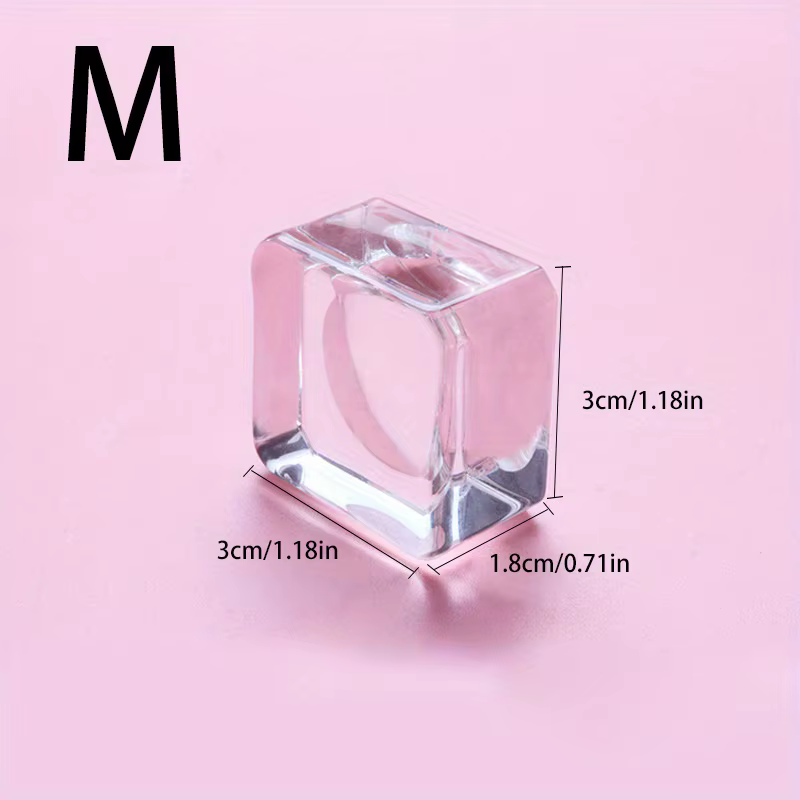 Joint carré en verre de cristal, support de faux cils, tampon de colle, 4 tailles, porte-colle, pale