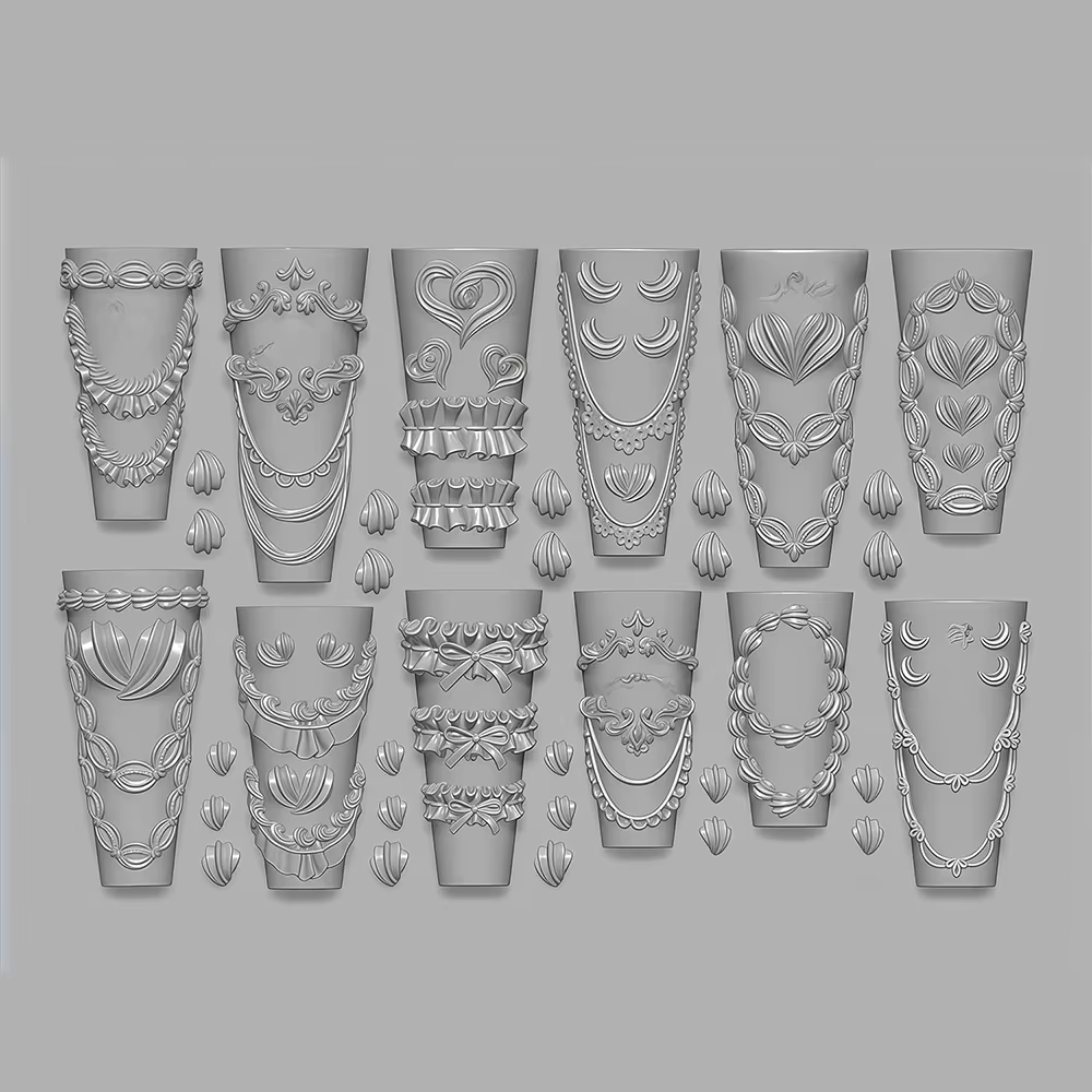 Moule à ongles crème à fleurs pour filles, 3D en Silicone, sculpture d'ongles, breloques en résine, 