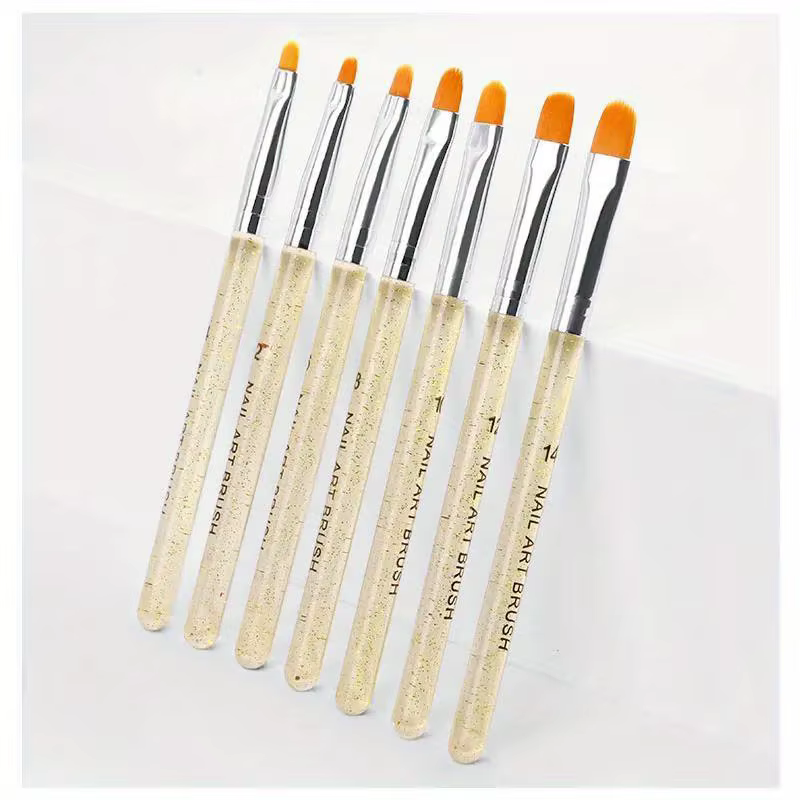 7 pièces/ensemble Nylon cheveux UV Gel acrylique Nail Art constructeur brosse stylo stylos à dessin 