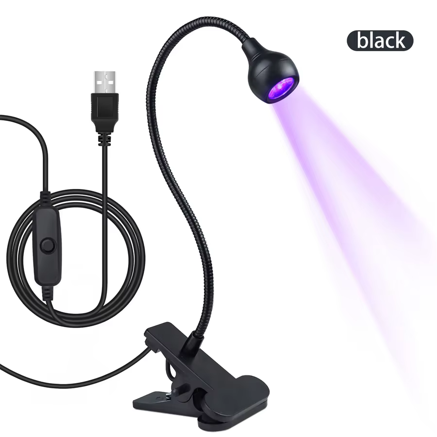 Lampe de polymérisation des ongles en Gel UV LED 5W, avec Clip et Tube Flexible, sèche-ongles pour v