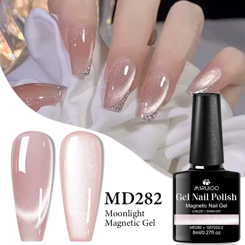MSRUIOO 8ml clair de lune chat magnétique vernis à ongles paillettes rose argent Semi Permanent Styl