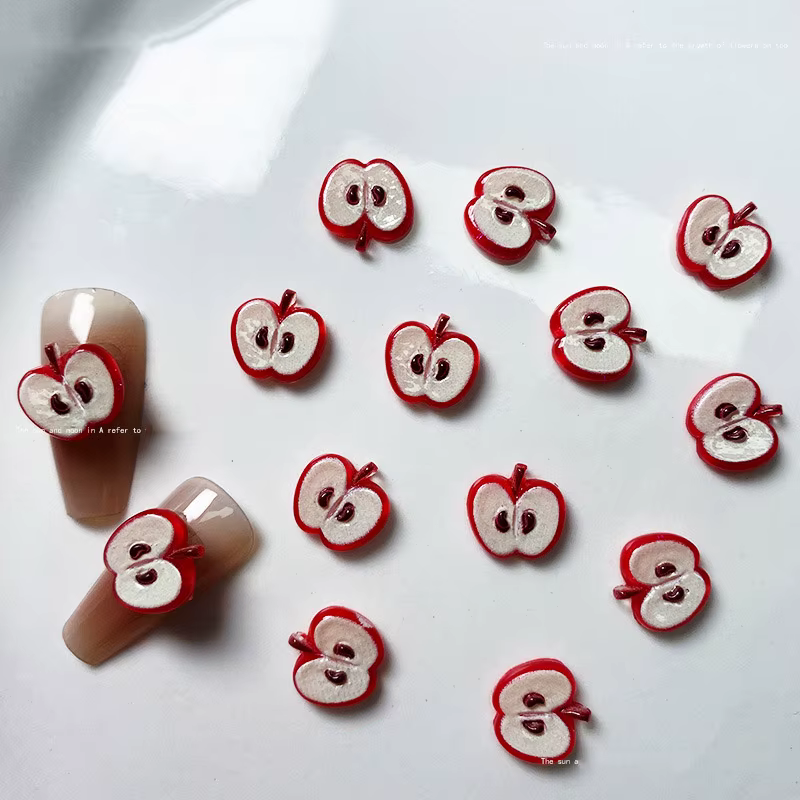 -Momme ou Berry- Kiyomi coupe fruits rouges accessoire pour ongles Kawaii dessin animé pomme fraise 