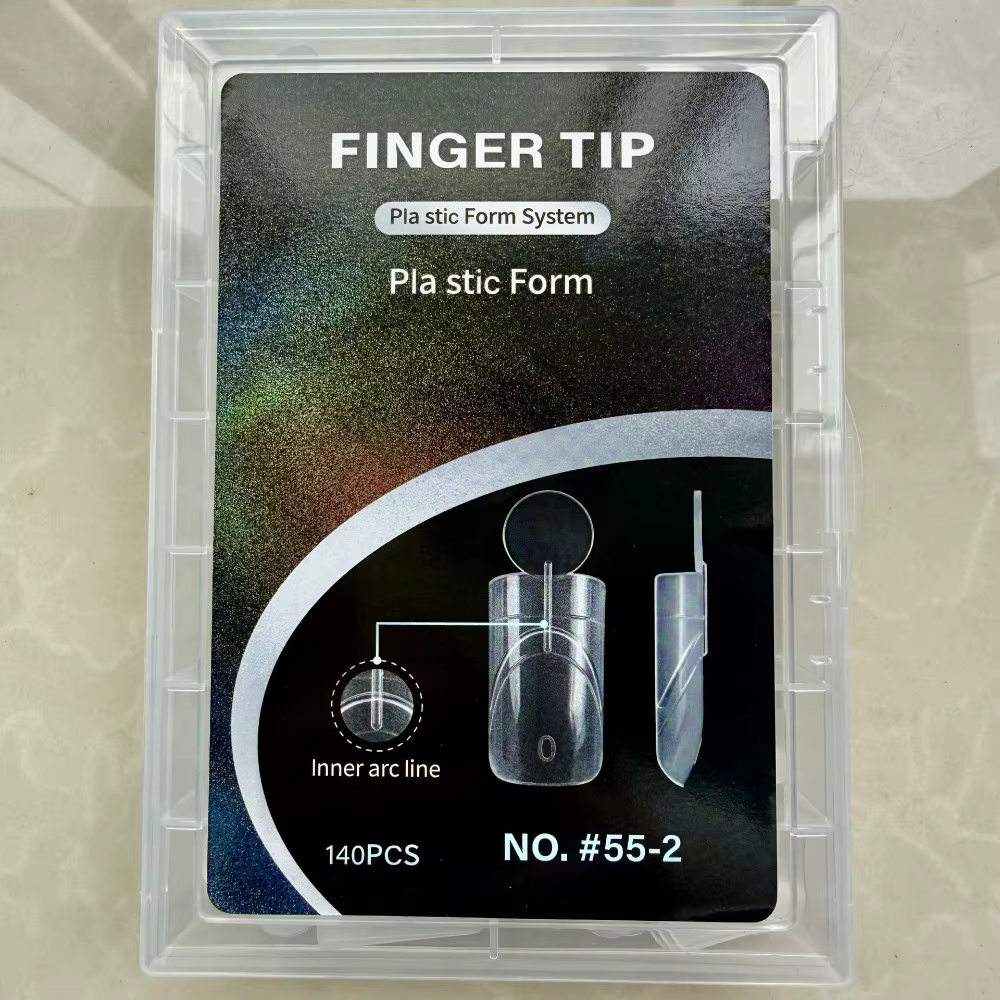 140 pièces de formes à ongles françaises à surface mate avec ligne française intérieure, 14 tailles,