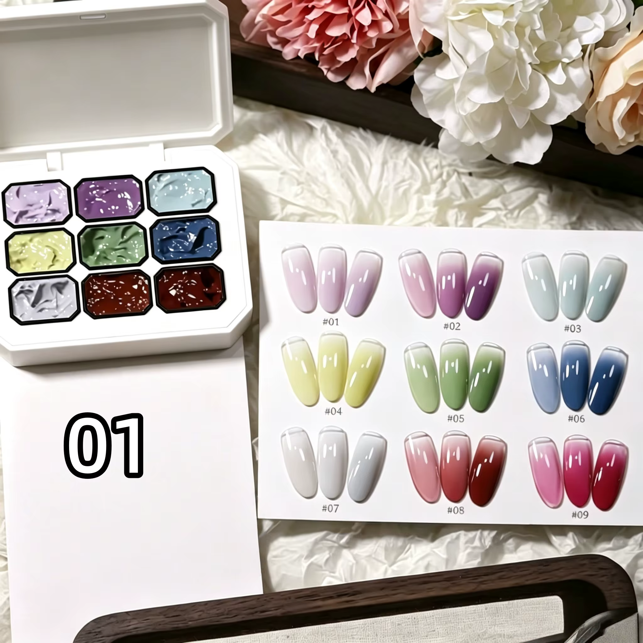 Vernis à ongles solide 9 couleurs, rose, violet, vert, rouge, gel de peinture, vernis à ongles solid