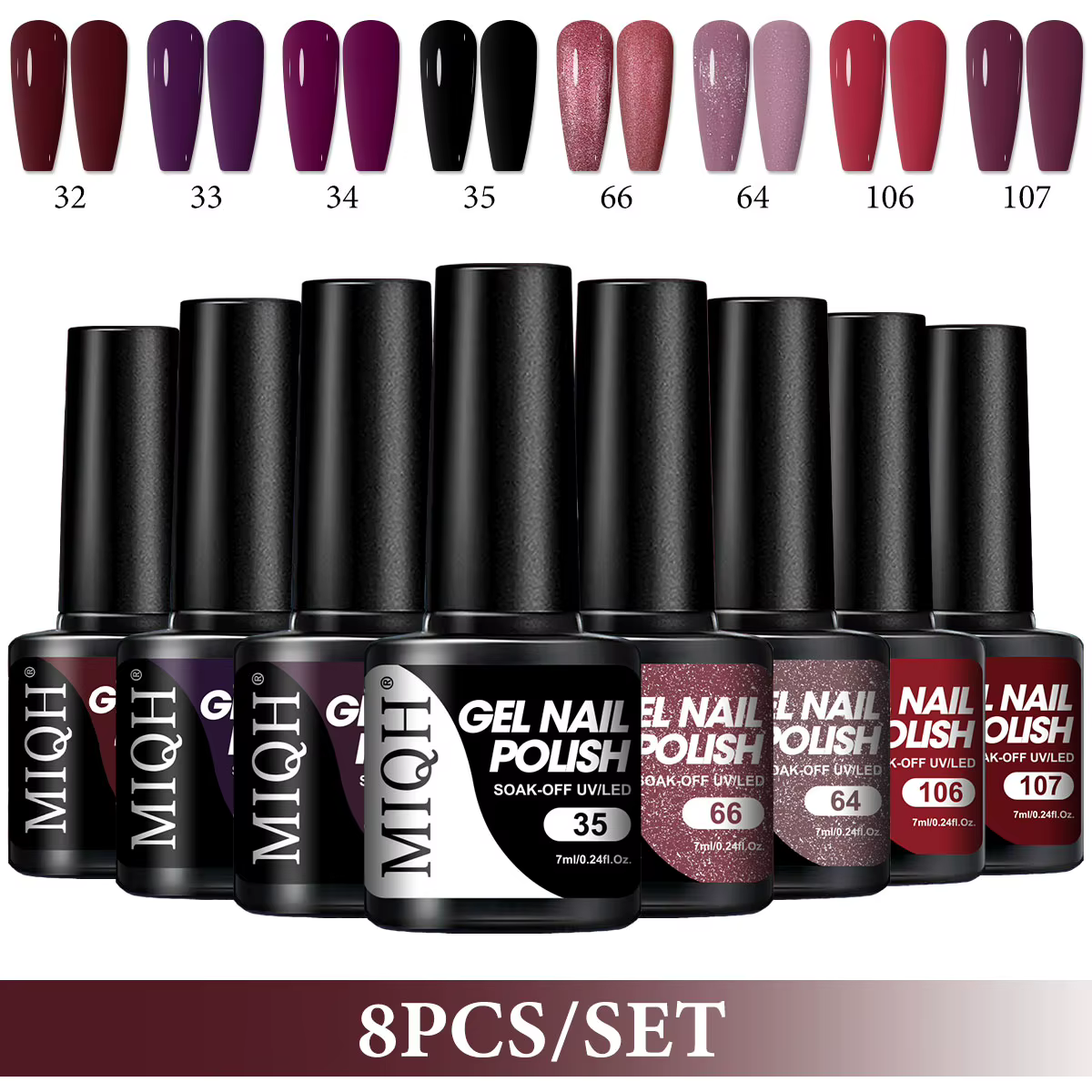 Ensemble de vernis à ongles Gel UV LED 8 couleurs-haute pénétration, cristal longue durée, sans alco