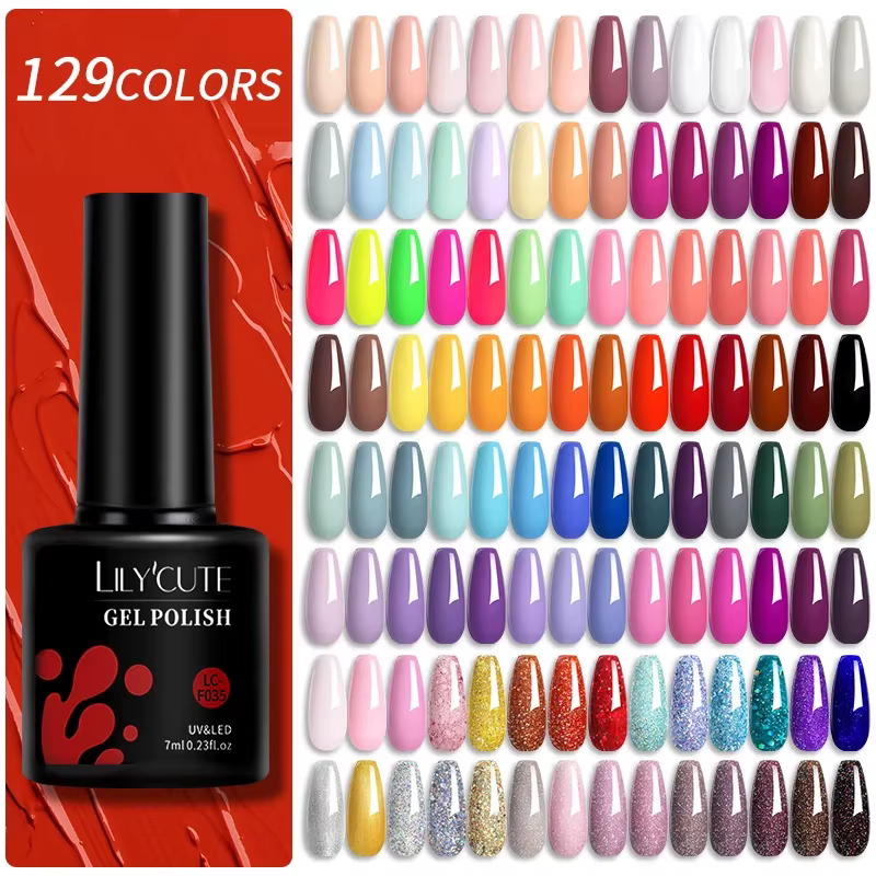 LILYCUTE – Vernis à ongles en Gel UV LED, 129 couleurs, 7ML, fournitures pour Nail Art, Vernis Semi-