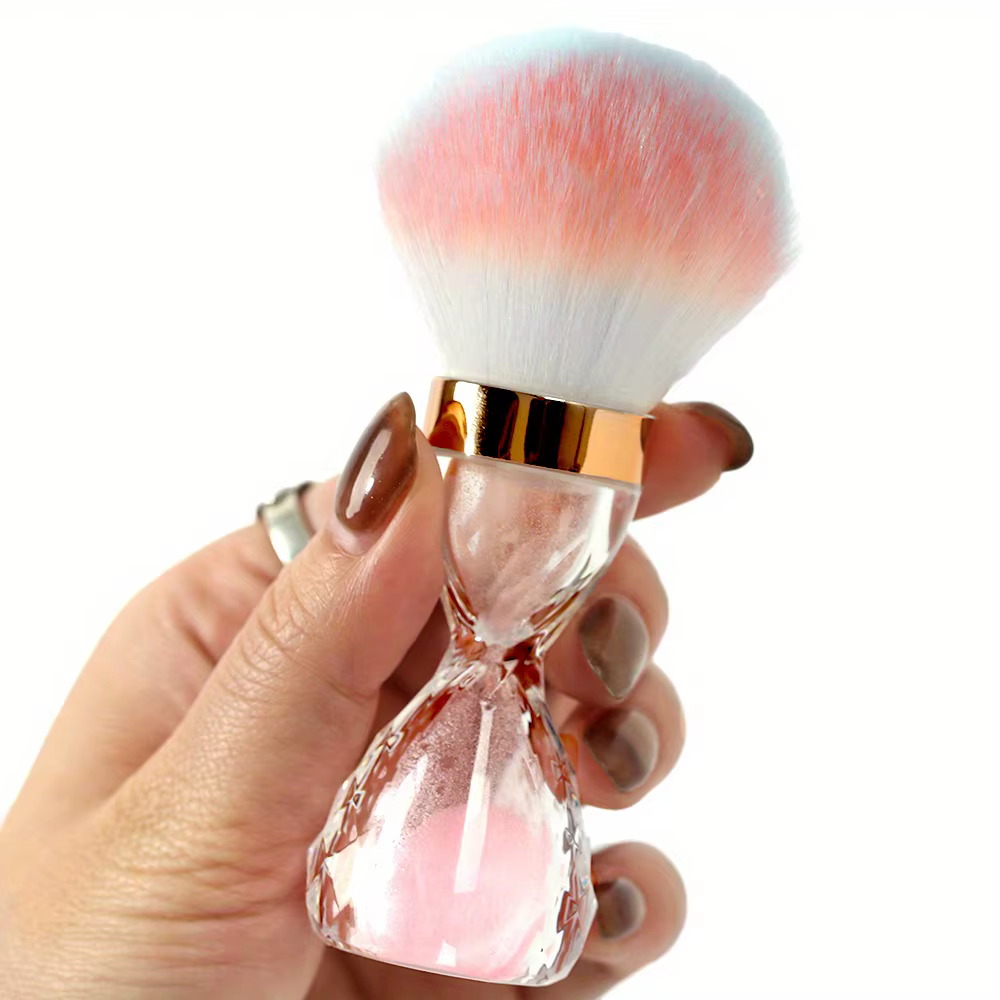 Brosse à poussière pour Nail Art, poignée en sablier, pour enlever la poudre, nettoyage doux, pour m