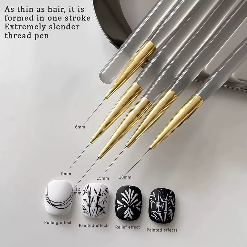 Stylos à poignée en acrylique extrêmement fin pour Nail Art, pinceaux de peinture pour bricolage, po