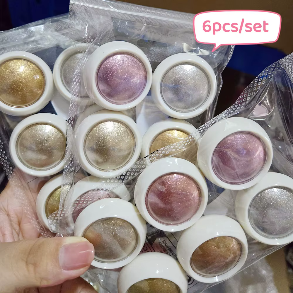 6 pièces fantaisie miroir effet chromé poussière métallique bébé rose vitré manucure décoration réfl