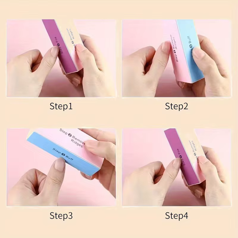 Bloc tampon à ongles 4 voies bloc de polissage coloré brillant polisseuse lime de polissage des ongl