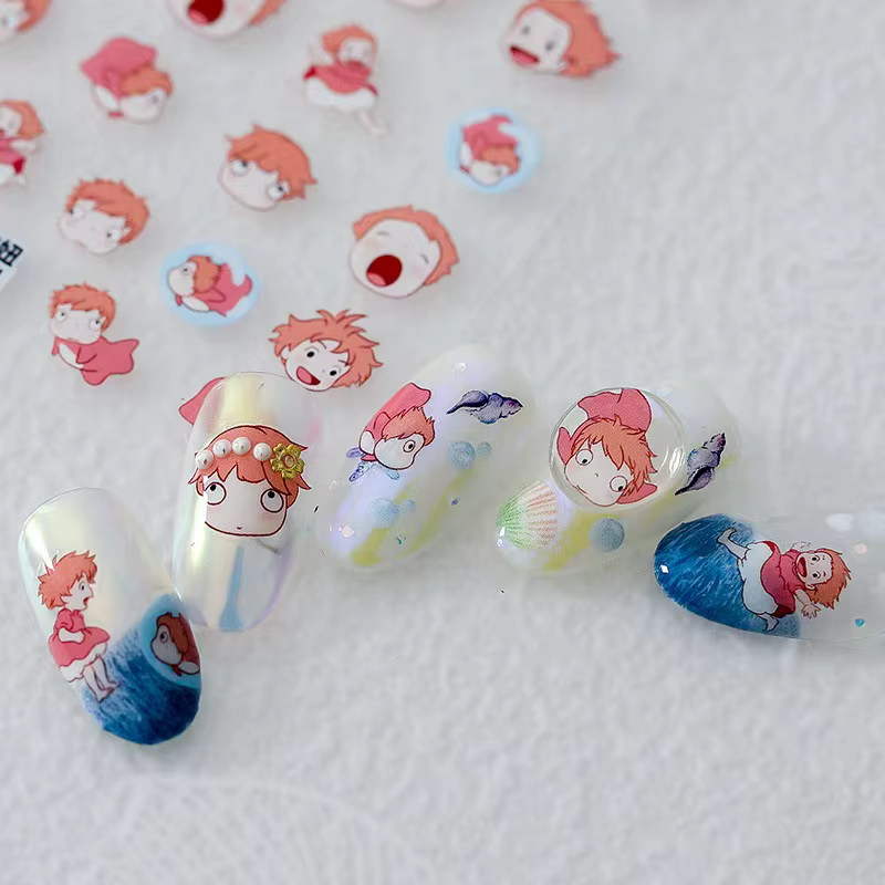 Miniso nouveaux autocollants d'ongle d'anime dessin animé Snoopy autocollants d'ongle autocollants P