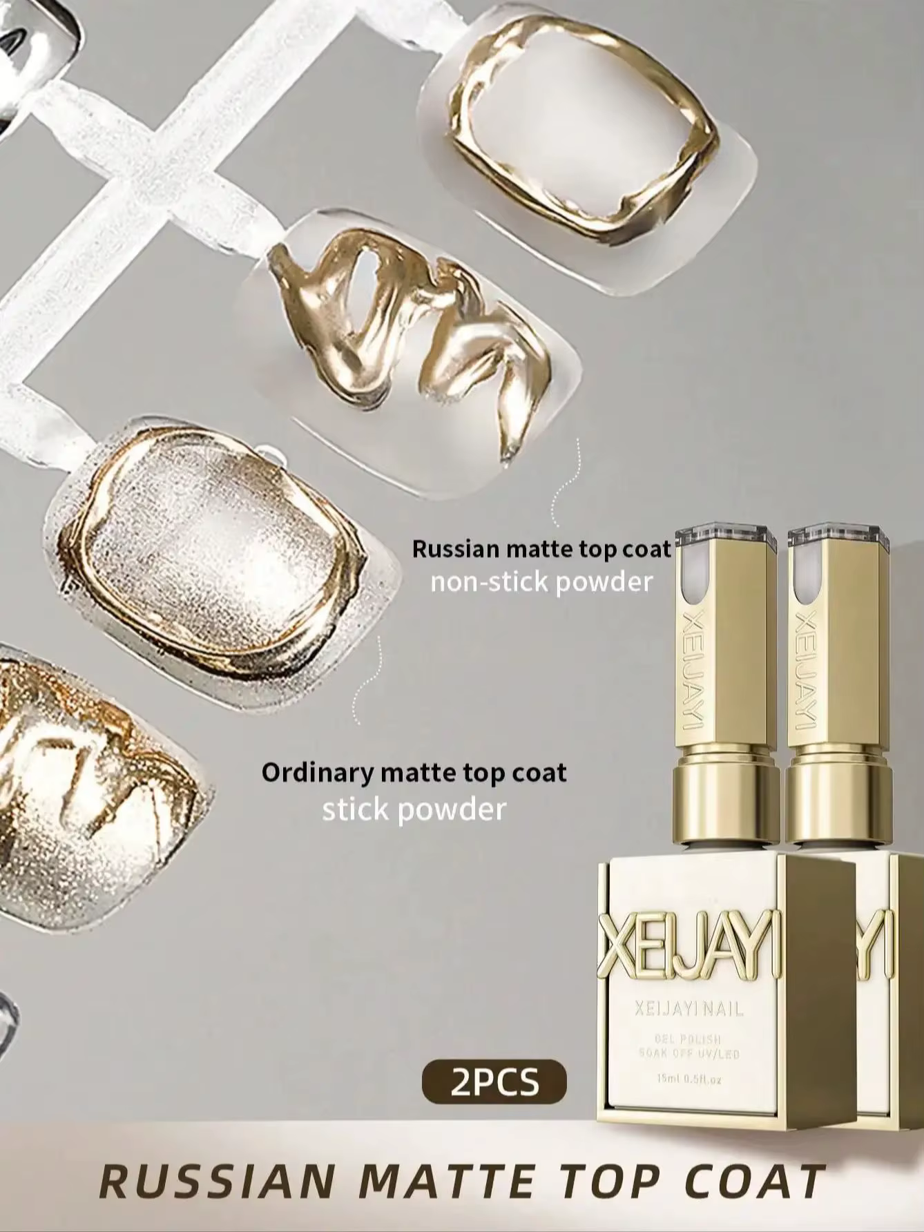 2 pièces 15ml Rubbian mat robinet manteau pour ongles, longue durée clair caoutchouc manteau LED UV