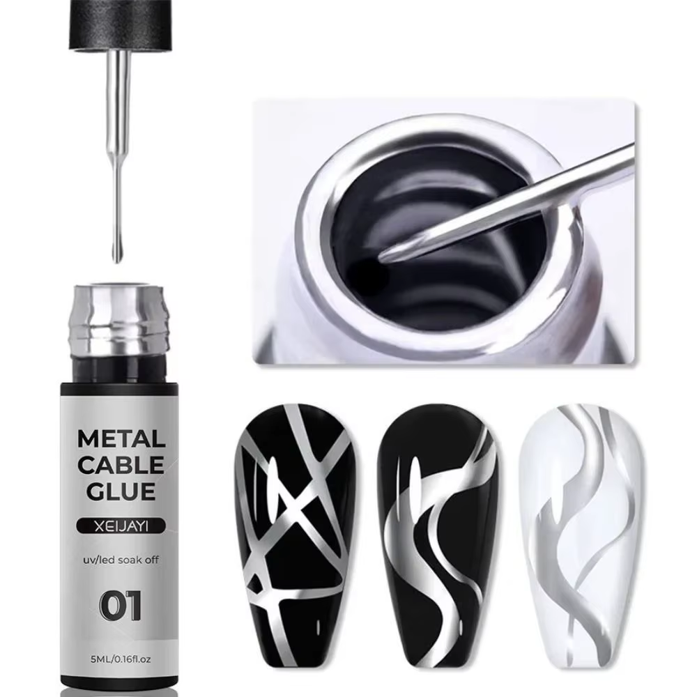 Argent miroir paillettes Gel vernis mode UV Gel crochet bord miroir Gel ongles Art Super-lumineux mi