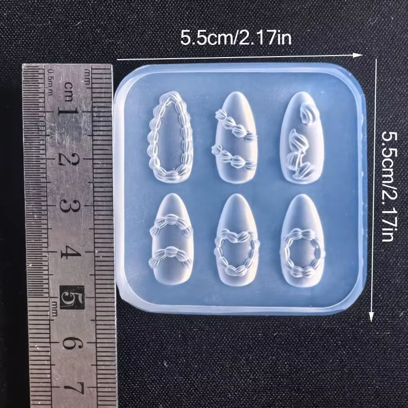 Silicone gâteau crème Art bricolage manucure 3D sculpture bijoux ongles moule conception ongles déco