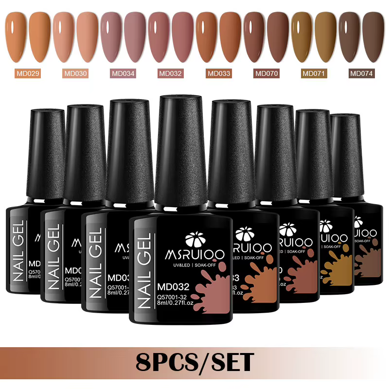 MSRUIOO 8 pièces/ensemble printemps été vernis à ongles HEMA gratuit Semi Permanent couleurs classiq