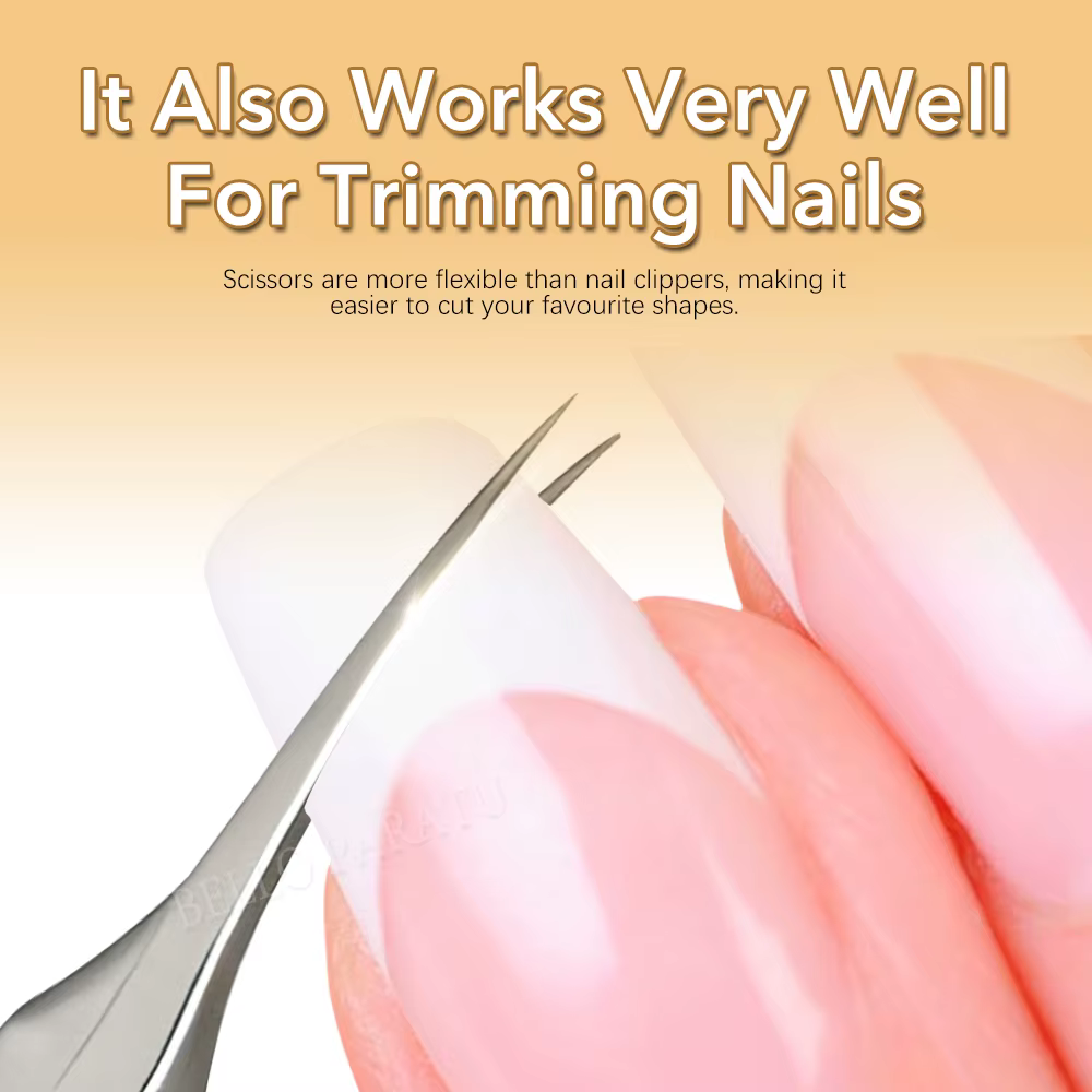 1 pièce Ciseaux à cuticules incurvés extra-fins, Coupe-ongles, Outils de manucure polyvalents, Coupe