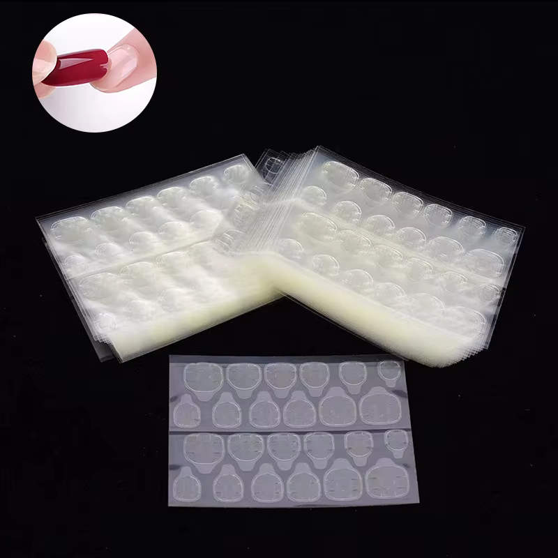 5 feuilles tampons Double face faux ongles ruban adhésif colle autocollant gelée colle faux ongles A