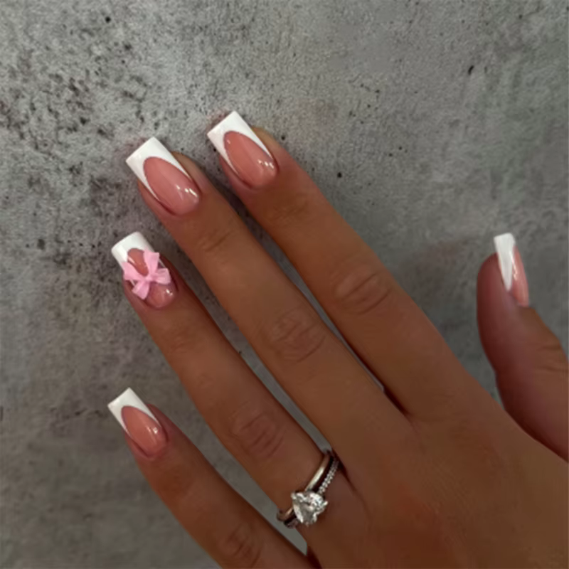 Faux nœud papillon portable à couverture complète pour femmes et filles, French souhaits on N64.3D, 