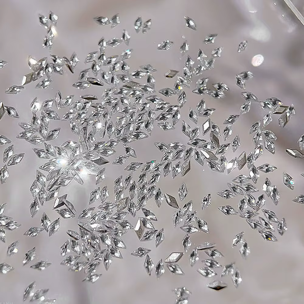 100 pièces brillant Zircon strass breloques pour ongles 1.5*3mm Mini ongles rhombiques pierres préci