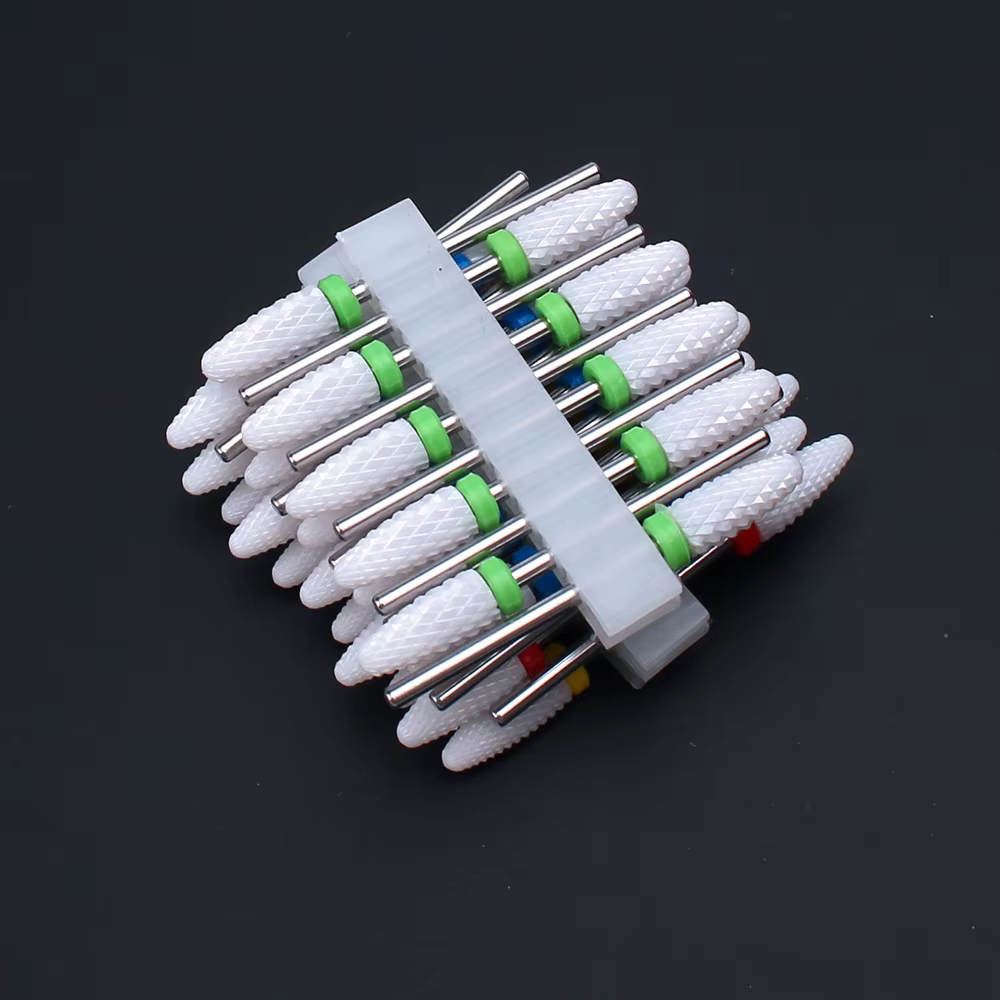 Jeu de forets à ongles en céramique, fraise pour manucure électrique, limes de maïs à flamme, Machin