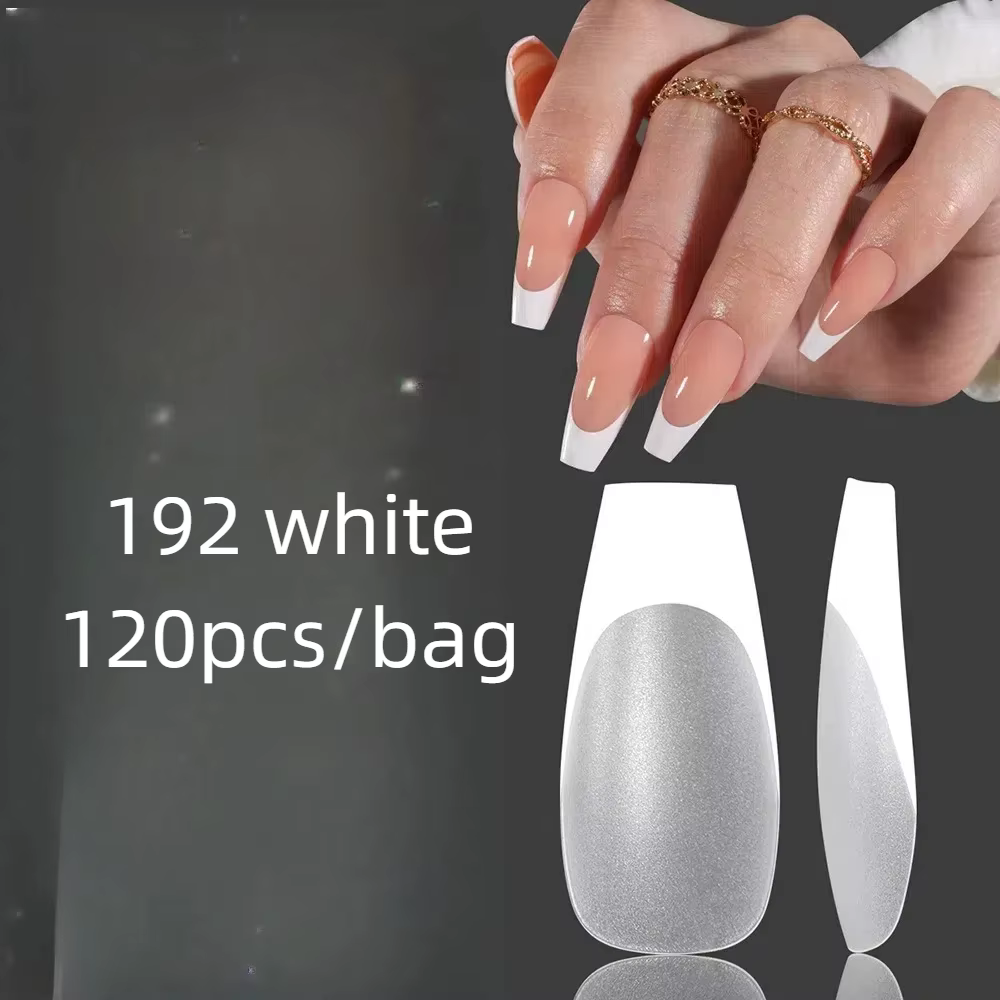 Embouts d'ongles français de Style mat, couverture complète, Extension à pression, personnalisés pou