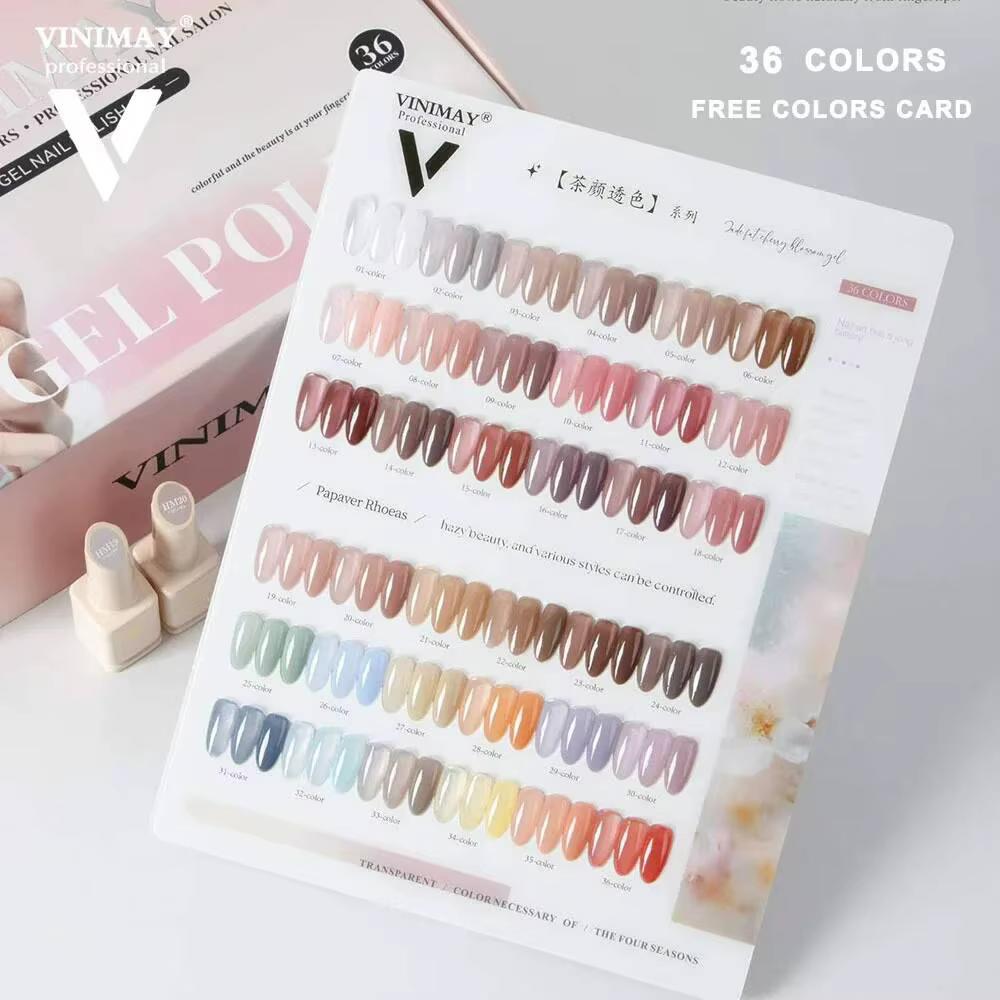 VINIMAY Kit de vernis à ongles gel rose cristal avec présentoir, vernis gel UV, gel soak-off, gel po