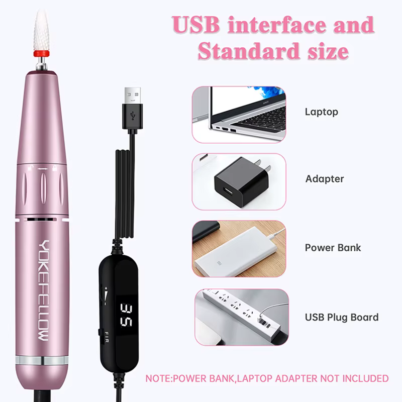 Machine de manucure électrique 35000 tr/min, perceuse à ongles USB pour vernis à ongles Gel acryliqu