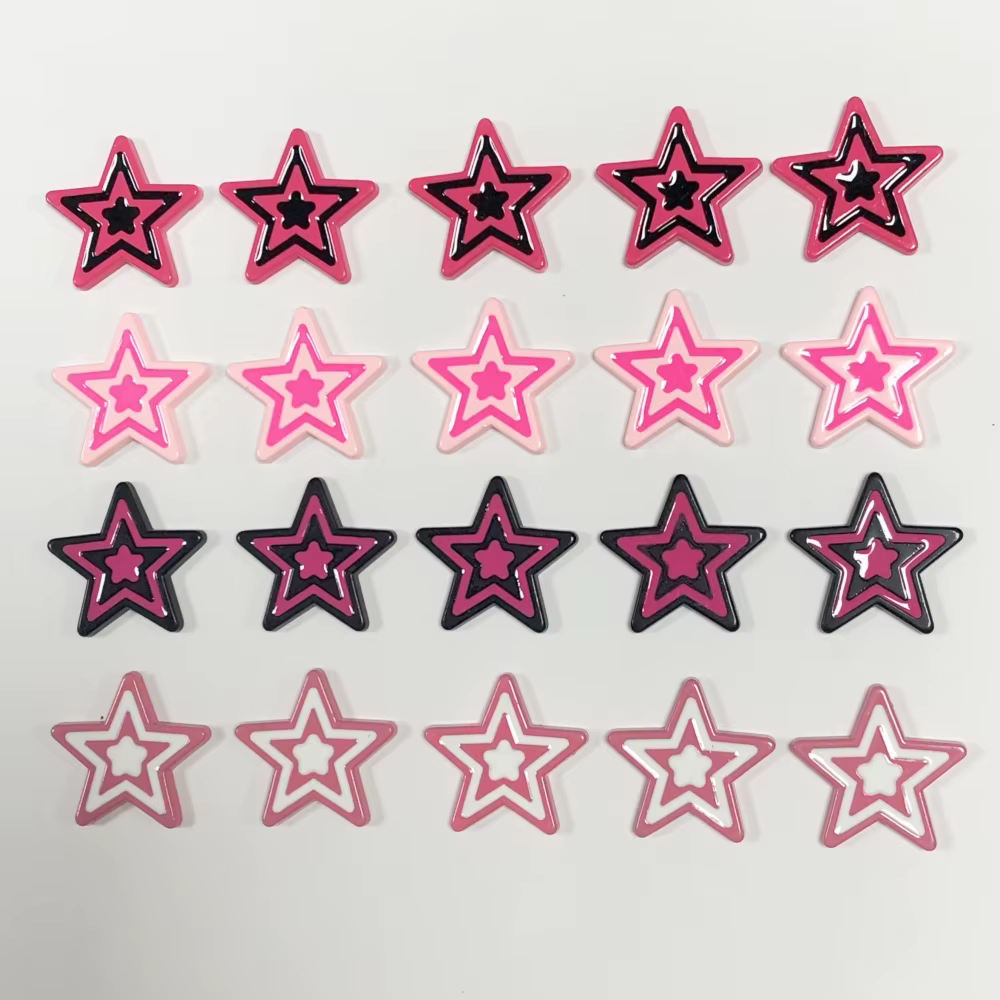 Fourniture en vrac 20 pièces Kawaii Double orthographe couleur pentagramme étoile décor Art breloque
