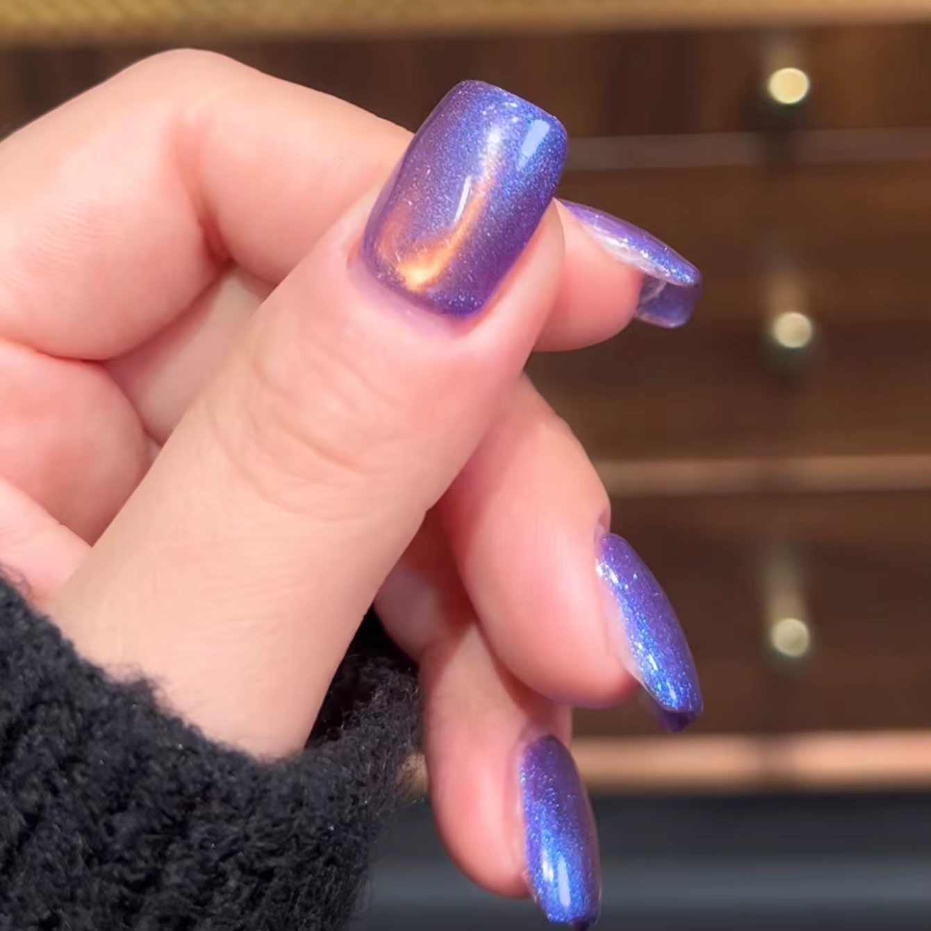 Vernis à ongles gel effet œil de chat MIANEL Orion Nebula, scintillant, cristal, bleu, violet, or, c