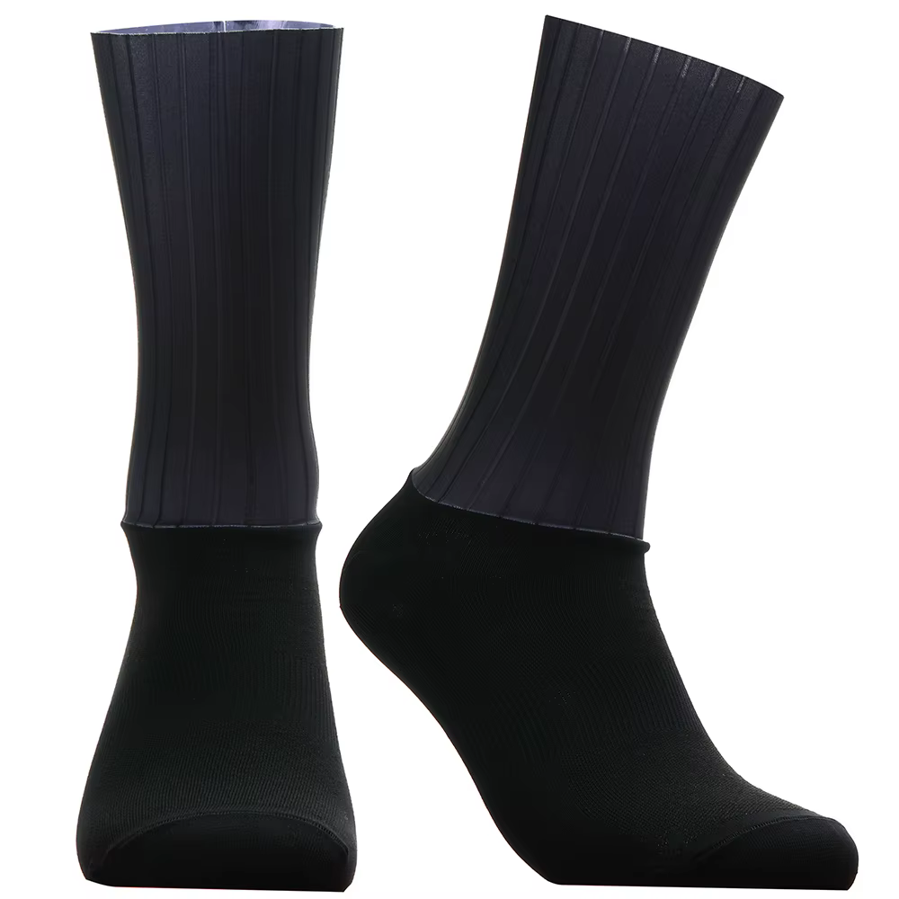 Chaussettes aérodynamiques de l'équipe de vélo, antidérapantes, sans couture, pour vélo de route, co