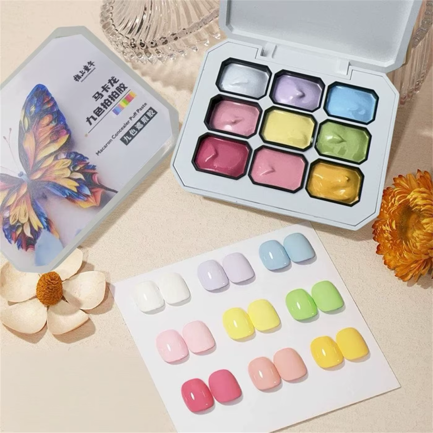 1pc Gel de peinture pour ongles couleur unie, 9 couleurs, gel épais à haute saturation pour dégradé,