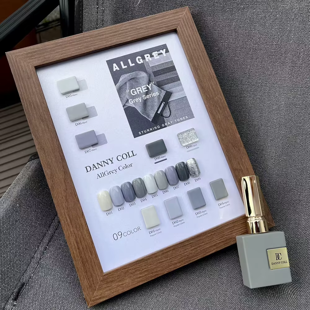 Verhéritage à Ongles Gel Gris avec Carte de Document, UV LED, Soak Off Déficit, Manucure, Nail Art, 