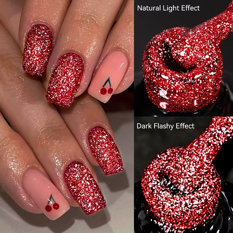 LIToxic-Verhéritage à Ongles Gel UV Semi-Permanent, Coulé, Paillettes, Brcorporelle, Effet Argent Ma