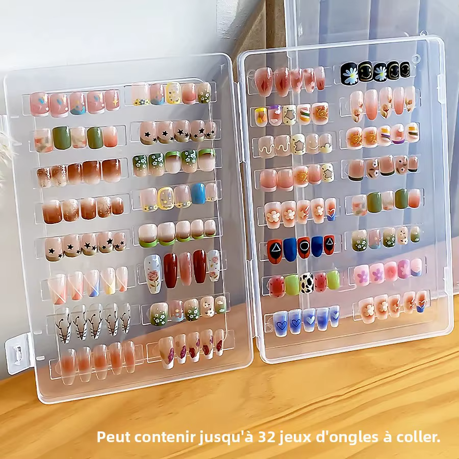 Livre d'affichage de pointes d'ongles pour 32 ensembles, panneau de rangement de vernis Gel à pressi