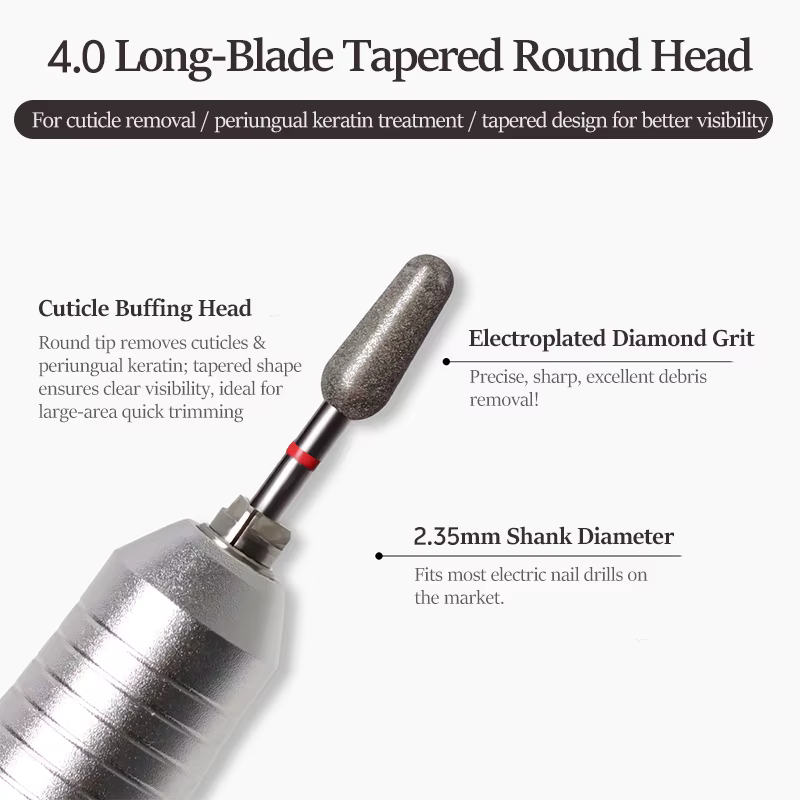Limes à ongles en diamant, perceuse, mèche de polissage des cuticules, tête de meulage des ongles, m