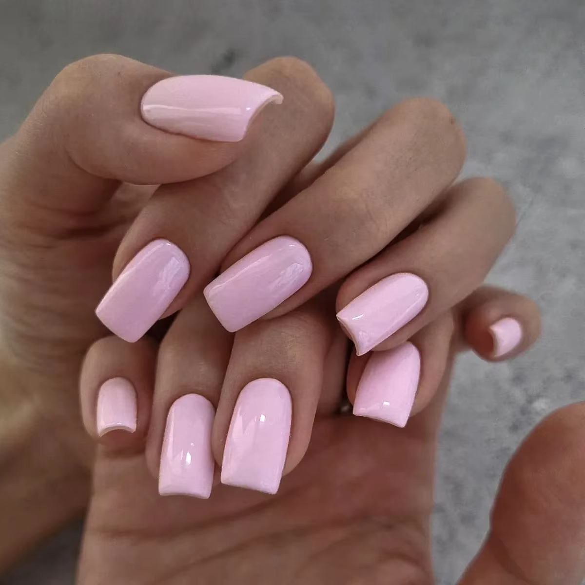 24 pièces/ensemble Simple moyen Long presse sur Nail Art couverture complète couleur unie tête carré