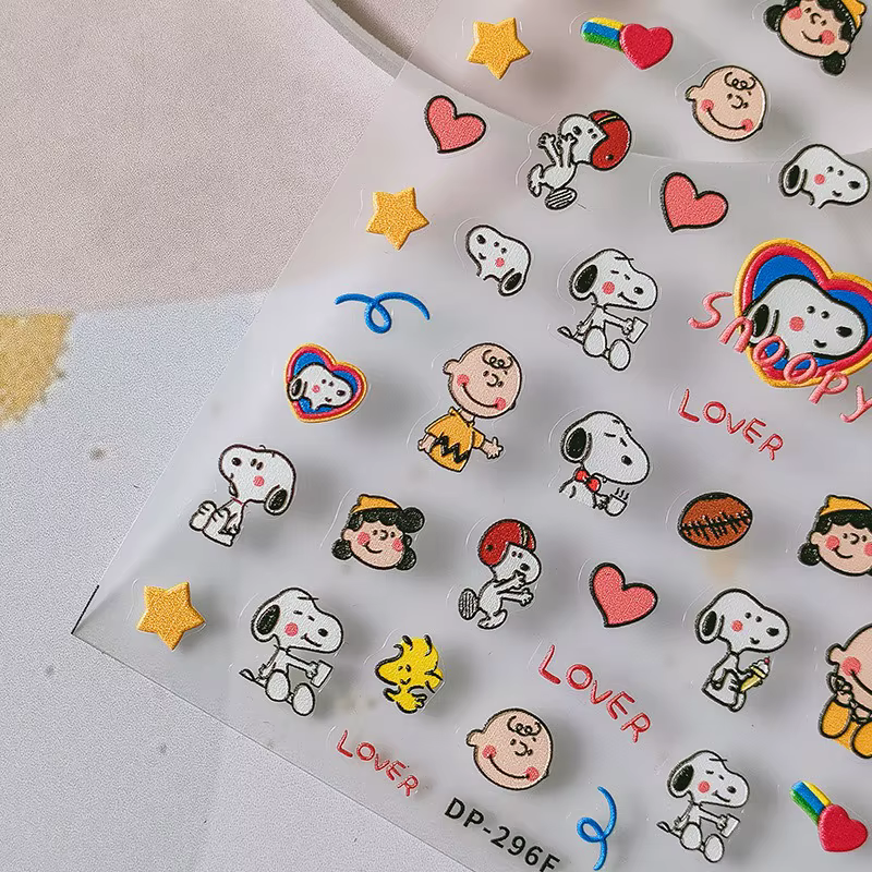 Autocollants pour ongles Snoopy de dessin animé mignon, 1 pièce, décoration pour Nail Art, nouveau p