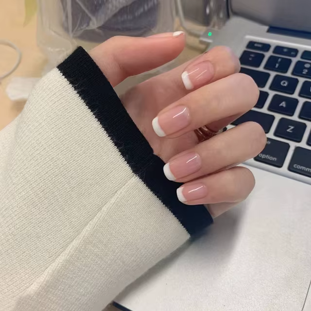 24 faux ongles bleus effet flamme, à presser, couvrance totale, pour manucure, détachables, spéciaux