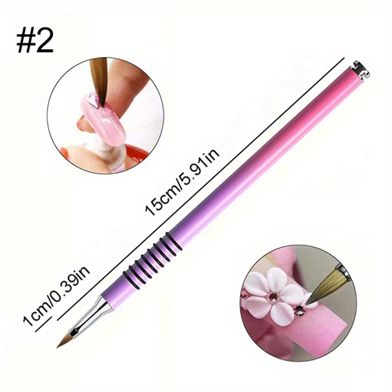 Pinceau Hope rose-violet, stylo à ongles en cristal sculpté, tige en métal, thérapie par la lumière,