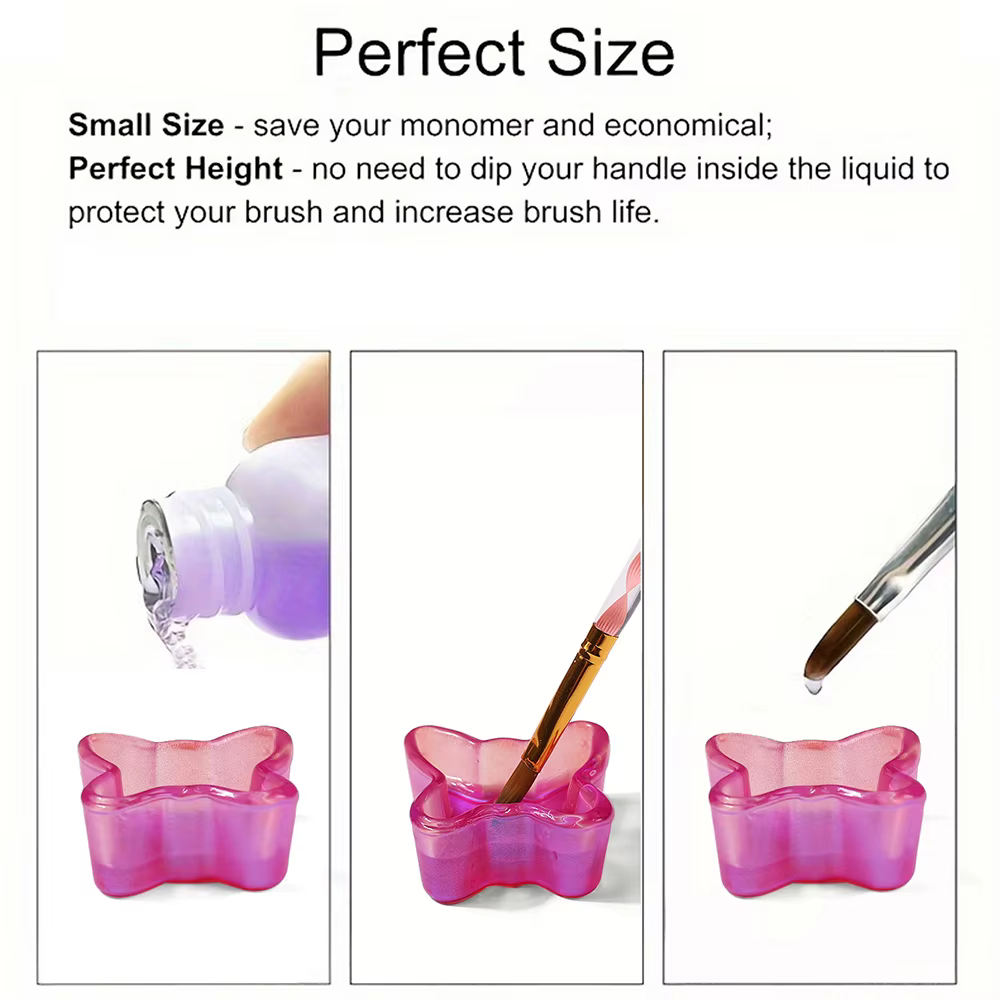 Verre de cristal plusieurs formes tasse à ongles poudre acrylique liquide Dappen plat bol support co