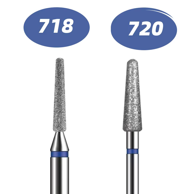 718 720 forets à ongles diamantés, kit de forets à moteur pour ongles à cuticules