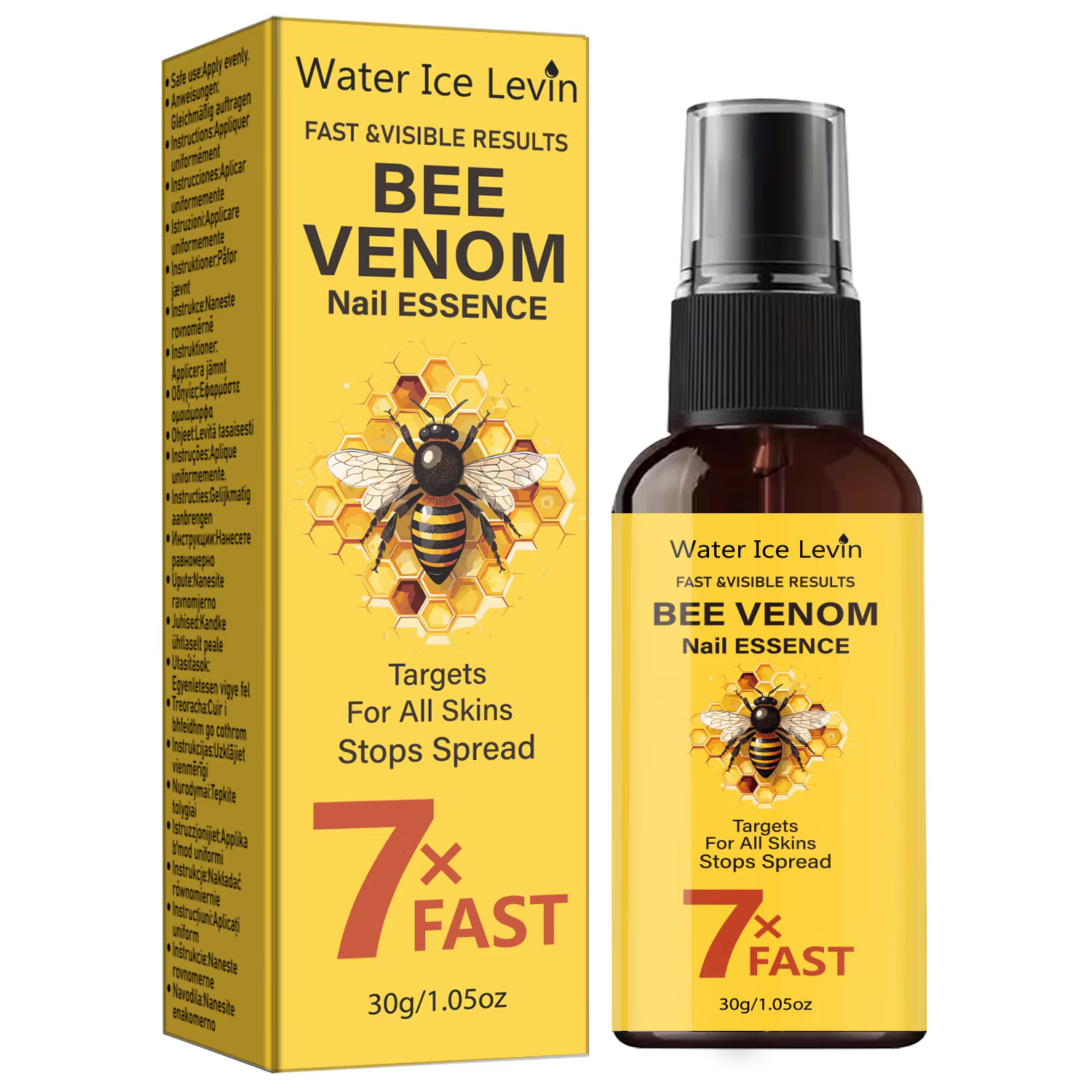Essence pour ongles au venin d'abeille - Action rapide 7X, Arrête la propagation, Convient à toutes 
