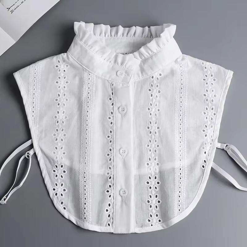 Mode 2025 cravate avant blanc faux col pour les femmes col détachable faux filles Vintage dentelle d