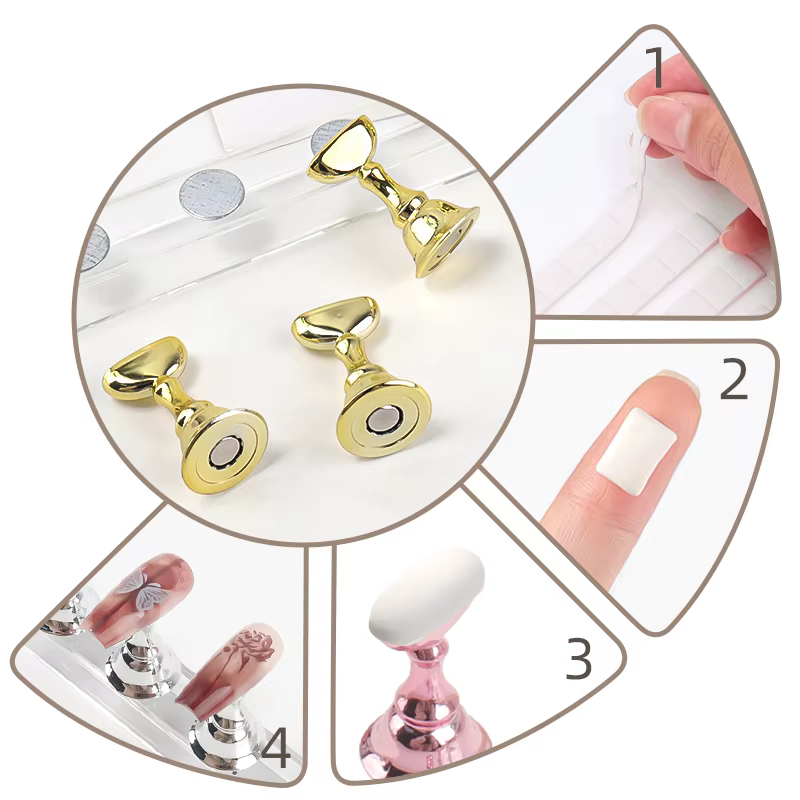 5 pièces support pour ongles faux ongles pointe support de pratique Base en cristal support magnétiq