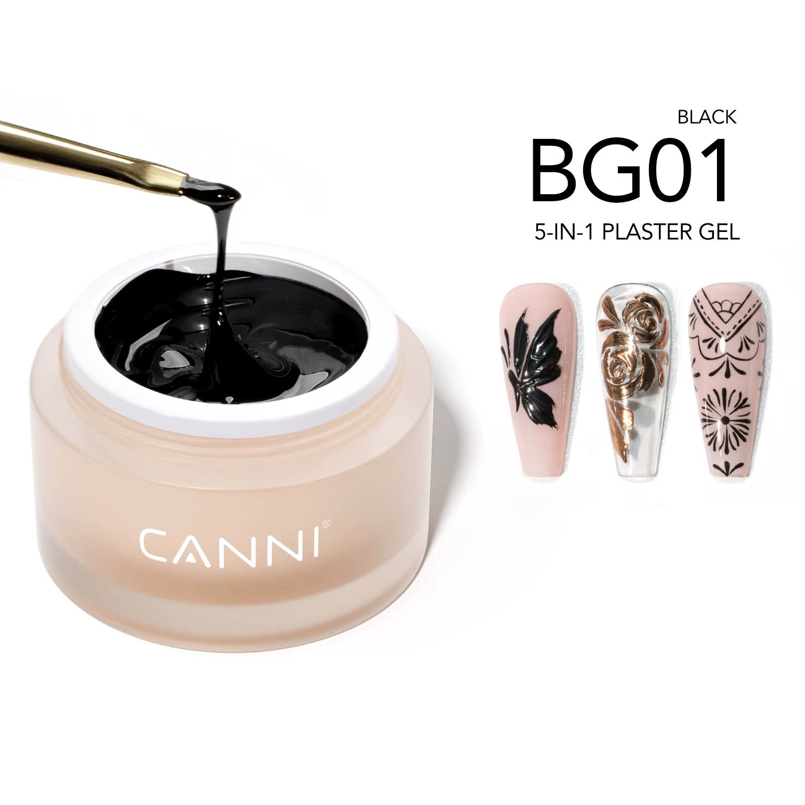 CANNI Gel de modelage 3D PVC sans résidu, Gel sculptant auto-modelant, Gel de peinture pour ongles d
