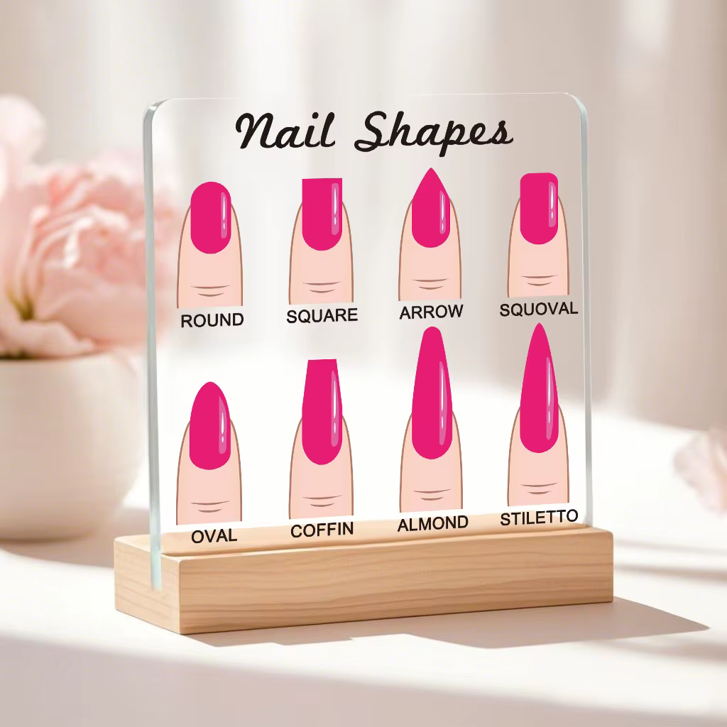 Panneau d'affichage de formes d'ongles rose vif, accessoire d'art d'ongles en acrylique Transparent,