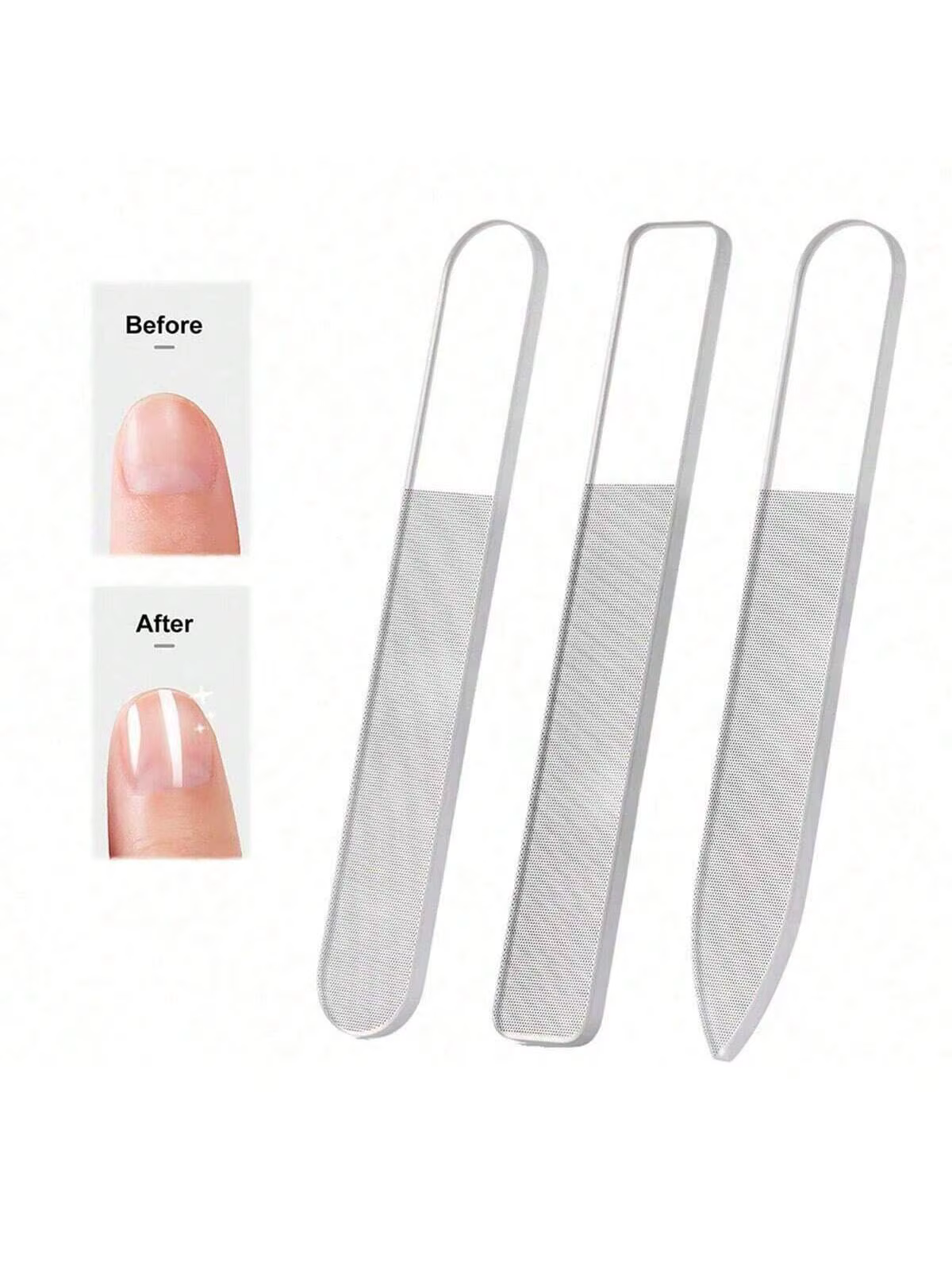 Limes à ongles en verre Nano, 3 pièces, ponçage professionnel, polissage, lime à ongles transparente